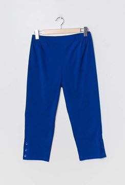 Picture of CURVY GIRL ROYAL BLUE CAPRI WITH BUTTONS.